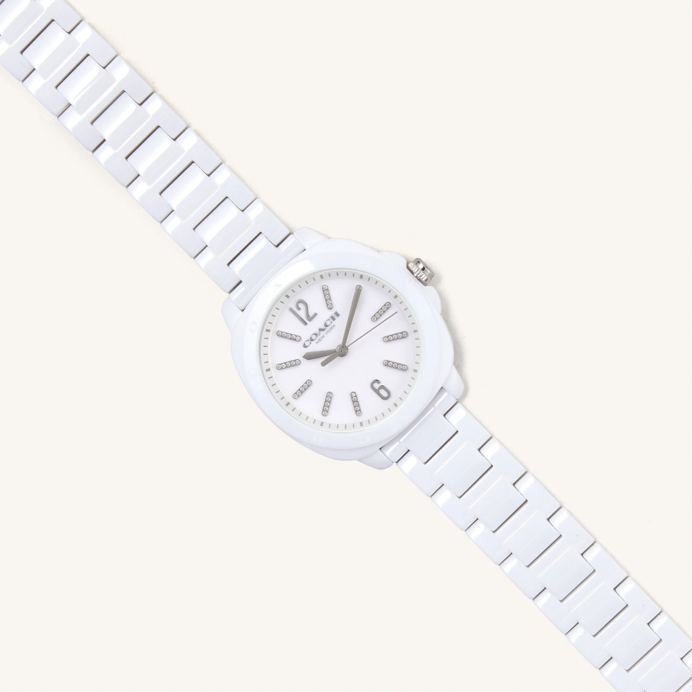 Coach Watch Kitt White & Crystal Markers 14504407 - Image 2