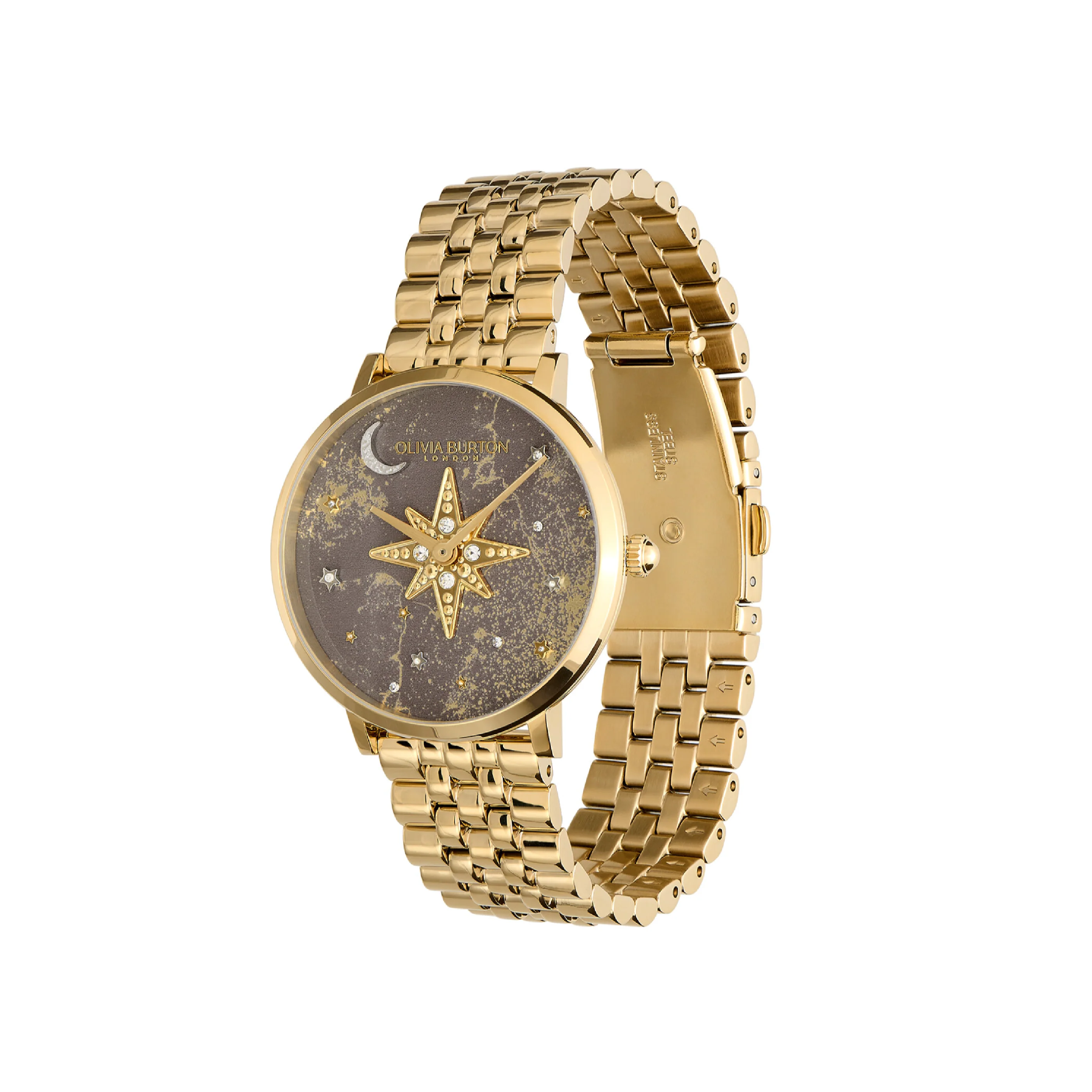 Olivia Burton Celestial 35mm Nova Slim Mushroom & Gold Bracelet Watch 24000079 - Image 2