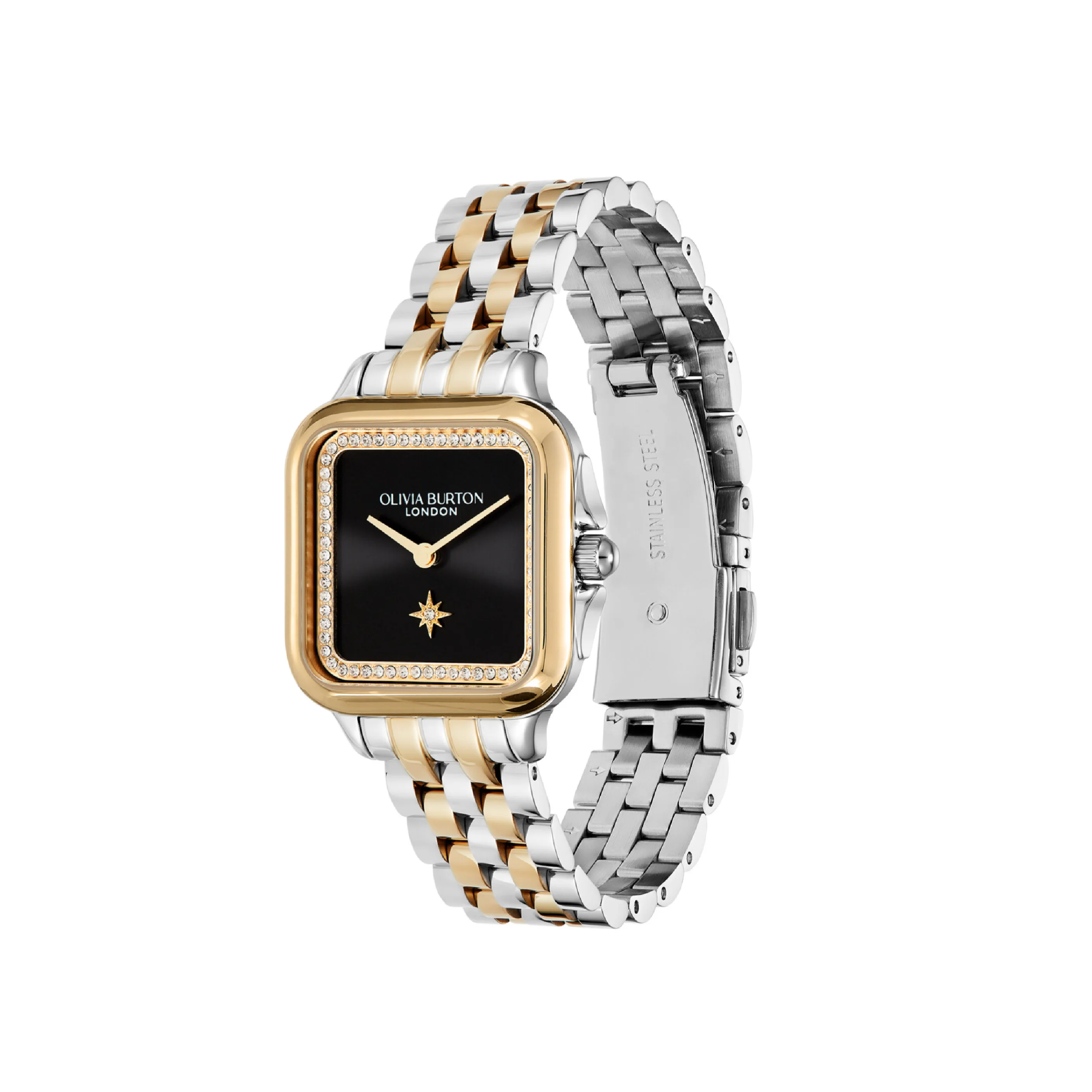 Olivia Burton Classic 28mm Grosvenor Black & Two Tone Bracelet Watch 24000124 - Image 2