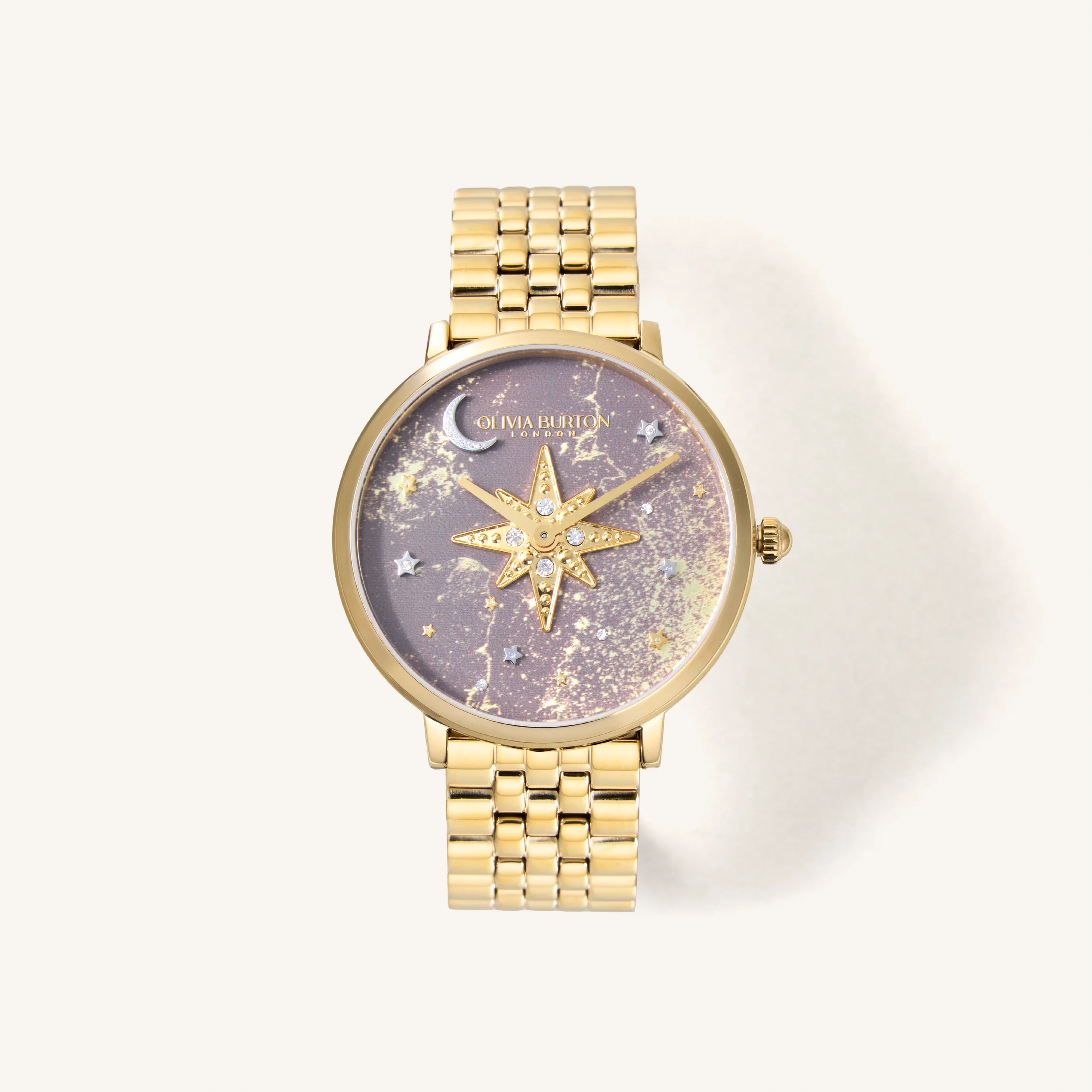 Olivia Burton Watch Celestial 35mm Nova Slim Mushroom & Gold Bracelet 24000079