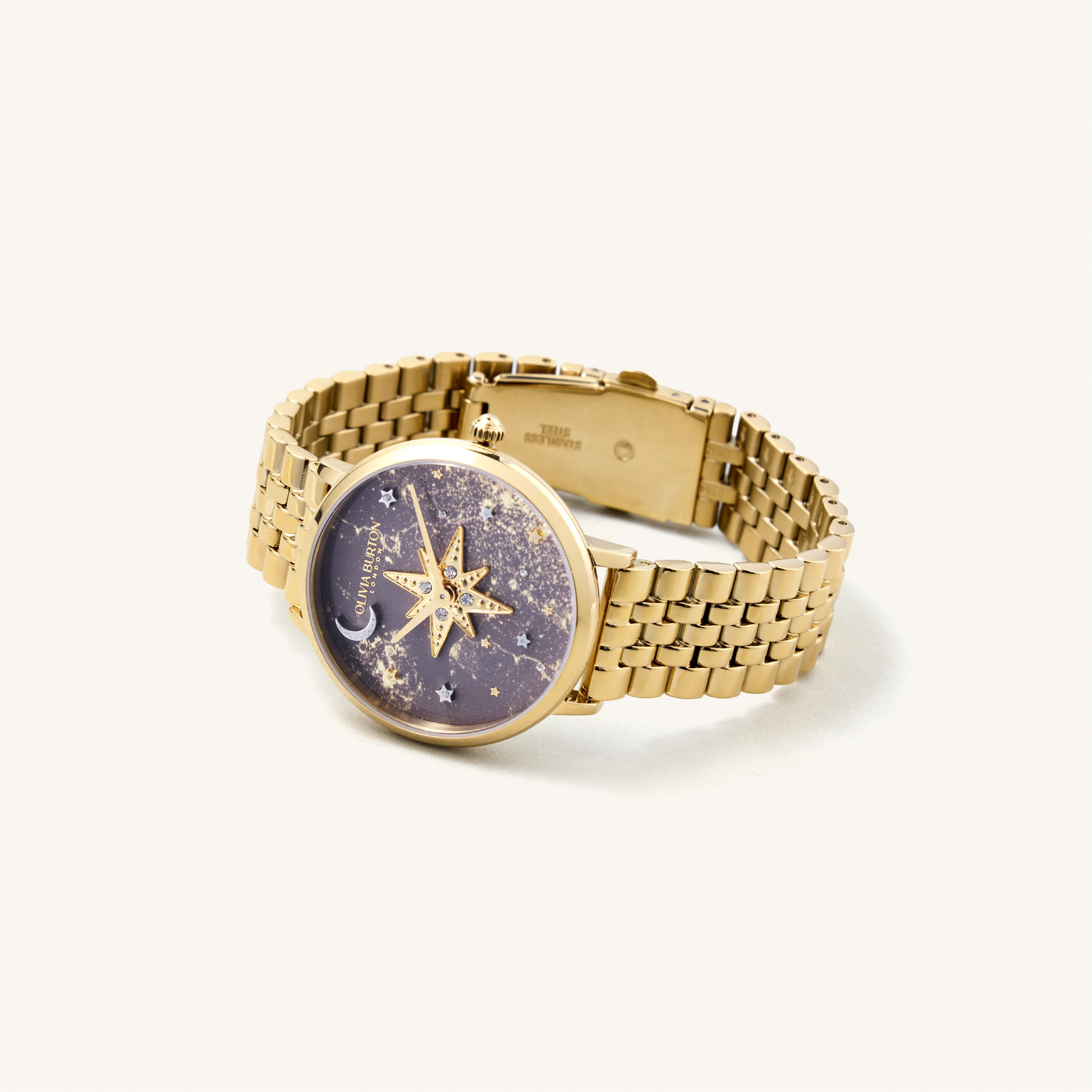 Olivia Burton Watch Celestial 35mm Nova Slim Mushroom & Gold Bracelet 24000079 - Image 3