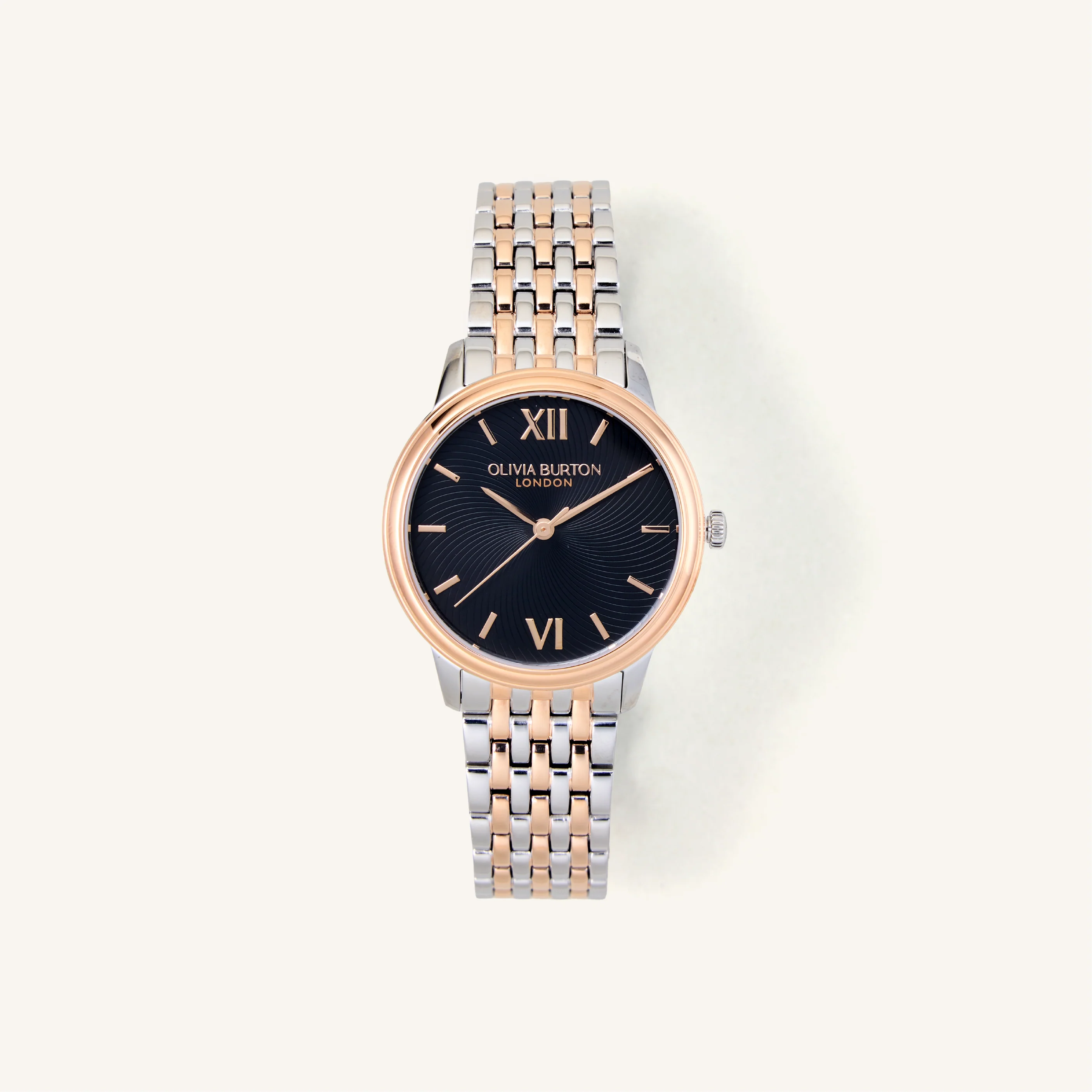 Olivia Burton Watch Classic 32mm Swirl Black & Two Tone Bracelet 24000133