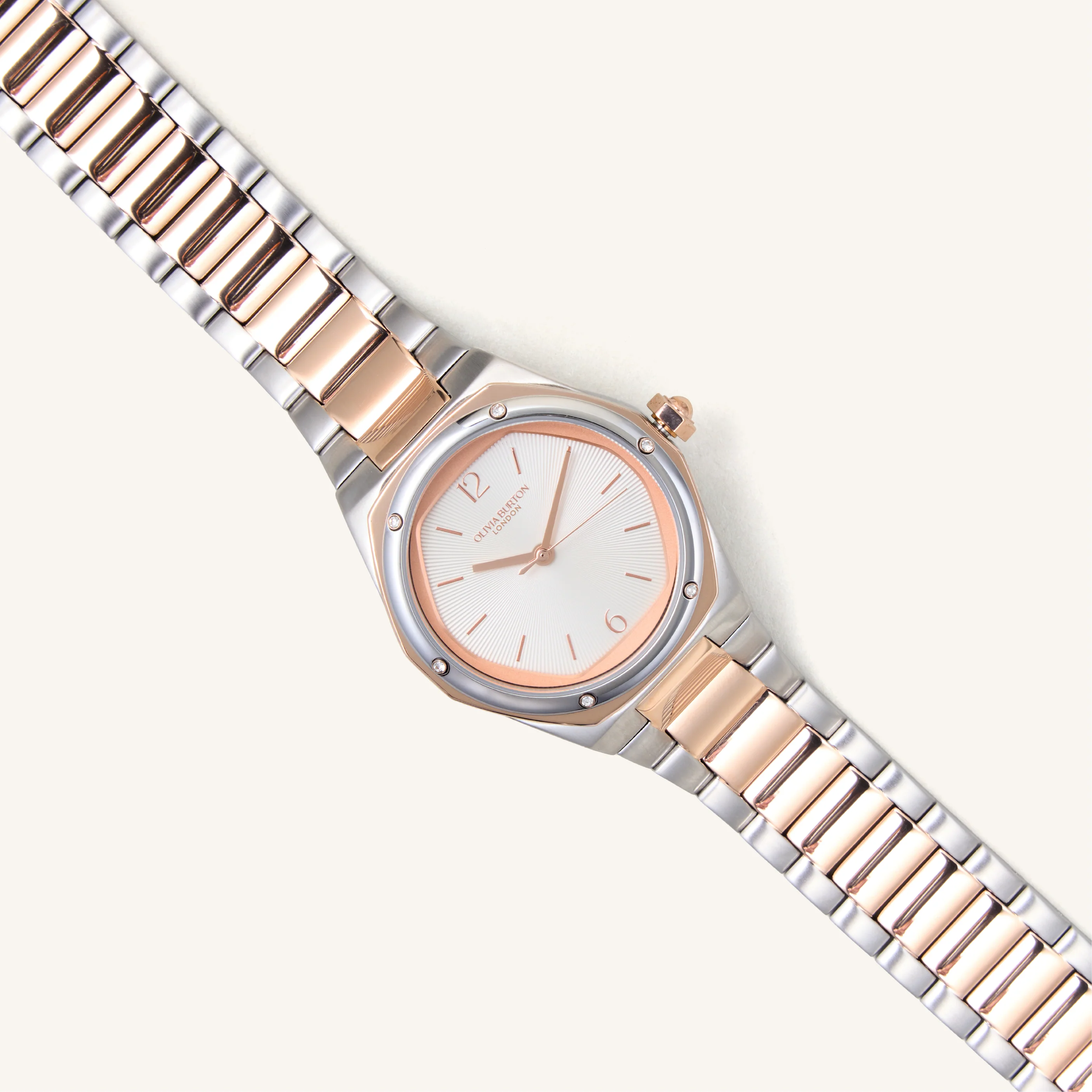 Olivia Burton Watch Sports Luxe 33mm Hexa White & Two Tone Bracelet 24000233 - Image 2